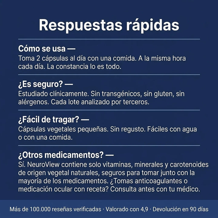 Neuroview 15 en 1 Fórmula Avanzada para la Vista